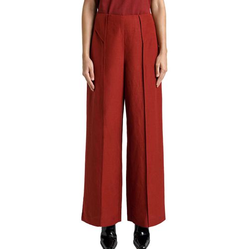 Cue Linen Blend Panelled Straight Leg Pant